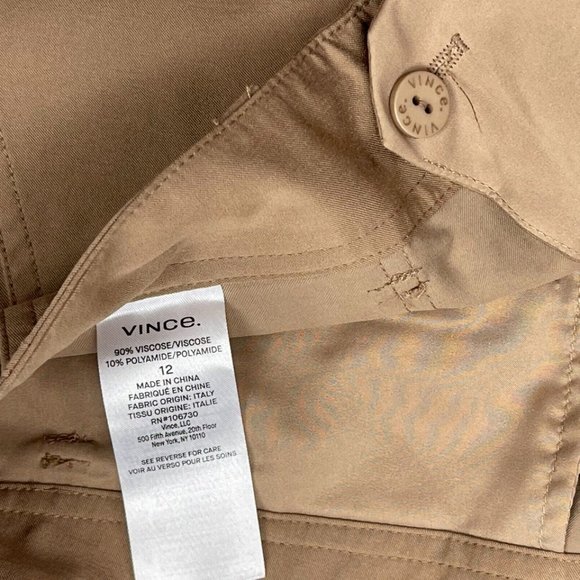 Vince Wide Leg Cargo Trouser Women‎ 12 EUC Pockets Lightweight Pants Zip Closure - Picture 11 of 13